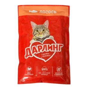 پوچ گربه دارلینگ طعم ماهی قزل الا مدل خورشتی  Darling for cats whit Trout fish