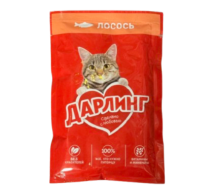 پوچ گربه دارلینگ طعم ماهی قزل الا مدل خورشتی  Darling for cats whit Trout fish
