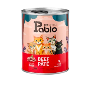 کنسرو پته گربه بالغ پابلو با طعم گوشت گاو 400گرمی