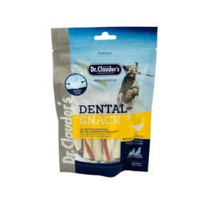 تشویقی دنتال سگ دکتر کلادرز با طعم گوشت مرغ Dr.Clauders Chicken Dental Snack وزن 80 گرم